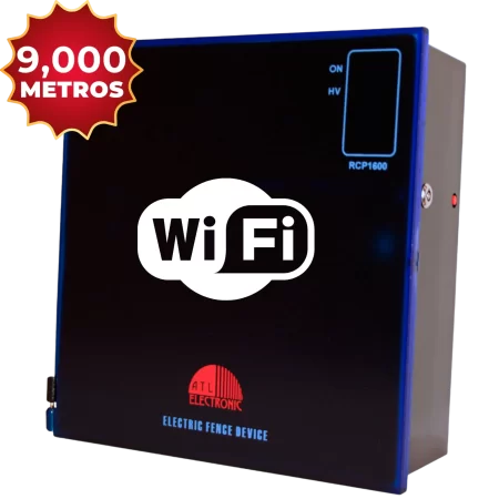 Electrificador de cerca eléctrica controlado por WIFI, 3.0 Joules para cubrir hasta 9,000 metros lineales. Aplicación ATL ONE, control total y alertes incluso por llamada telefónica.