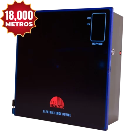 Energizador para cercas eléctricas muy grandes de hasta 18 kilometros, con 6 Joules de energía. Mando a distancia con cuatro funciones: encendido, apagado, modo solo cerco y pánico. Cuatro entradas de sensores con temporizado.